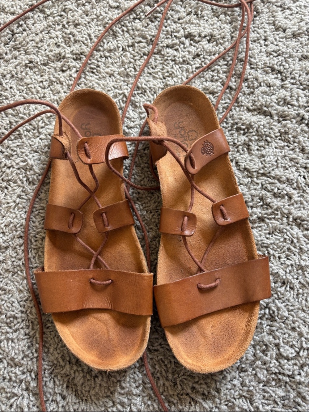 Yokono brown leather lace-up gladiator sandals - Picture 2 of 13